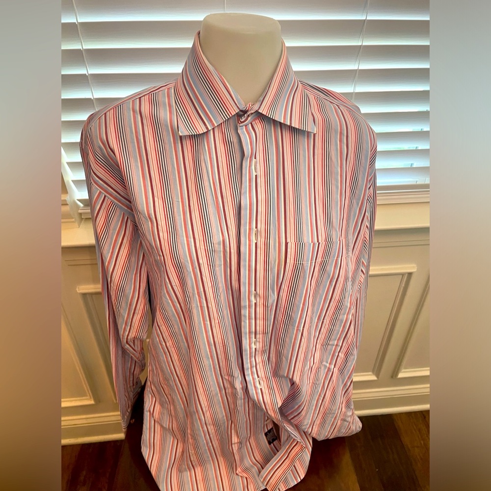 Burberry London Striped Button Down Mens Dress Shirt - Smoke Free Home VGUC